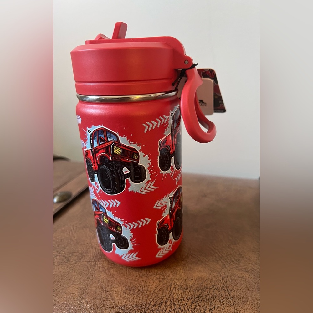 14 oz Hydrapeak Red Monster Trucks Water Bottle
